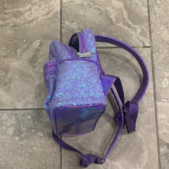 Disney Loungefly Little Mermaid Ariel Purple Sequin Holographic Mini Backpack main image 6